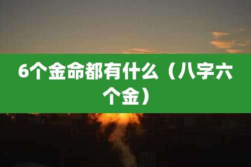 6个金命都有什么(八字六个金)