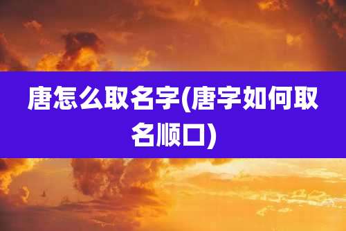 唐怎么取名字(唐字如何取名顺口)