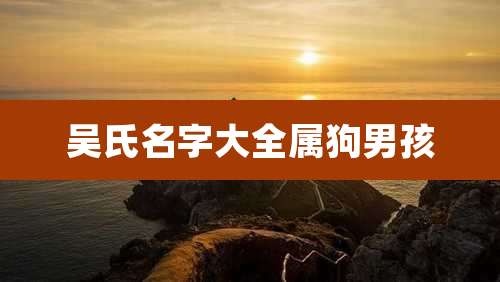 吴氏名字大全属狗男孩