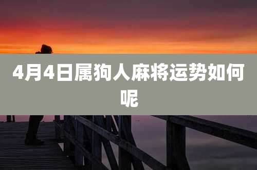 4月4日属狗人麻将运势如何呢