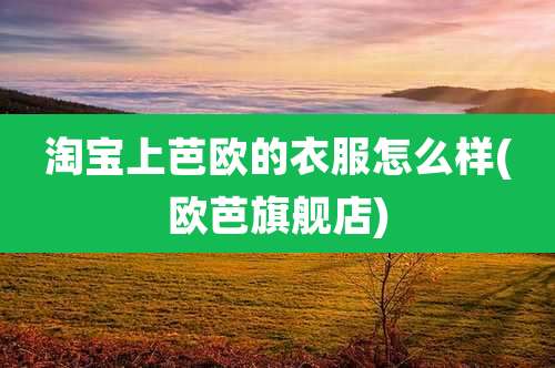 淘宝上芭欧的衣服怎么样(欧芭旗舰店)