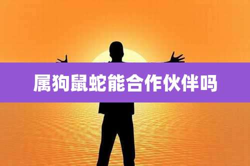 属狗鼠蛇能合作伙伴吗