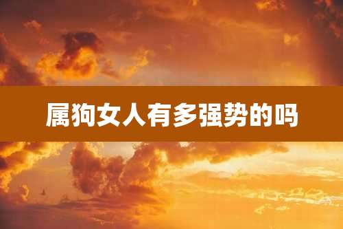 属狗女人有多强势的吗