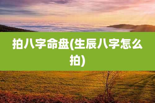 拍八字命盘(生辰八字怎么拍)
