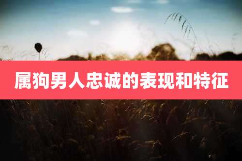 属狗男人忠诚的表现和特征