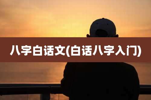 八字白话文(白话八字入门)