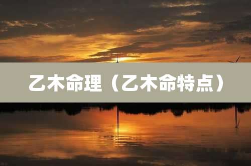 乙木命理（乙木命特点）