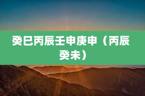 癸巳丙辰壬申庚申(丙辰 癸未)
