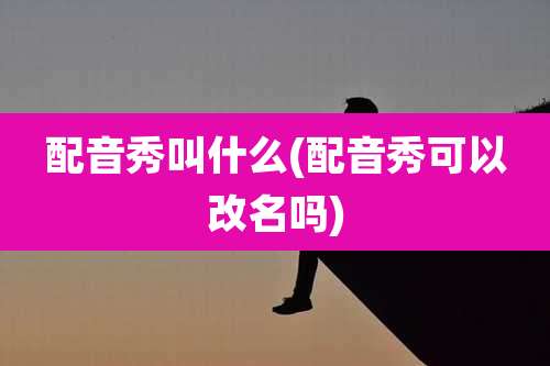 配音秀叫什么(配音秀可以改名吗)