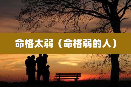 命格太弱（命格弱的人）