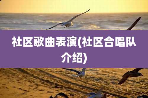 社区歌曲表演(社区合唱队介绍)
