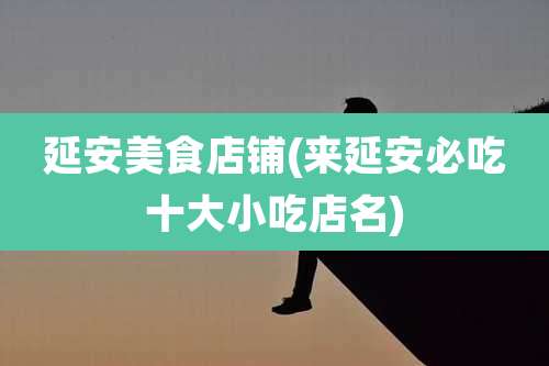 延安美食店铺(来延安必吃十大小吃店名)