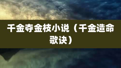 千金夺金枝小说（千金造命歌诀）