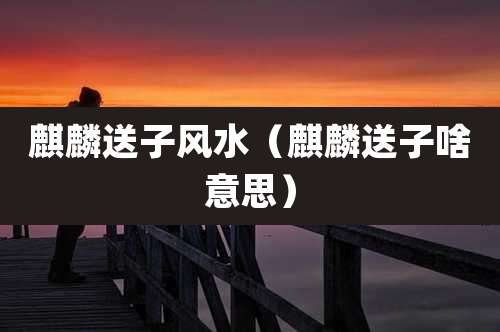 麒麟送子风水（麒麟送子啥意思）