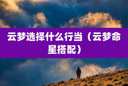 云梦选择什么行当(云梦命星搭配)