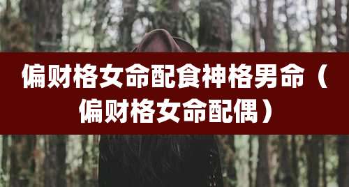 偏财格女命配食神格男命(偏财格女命配偶)