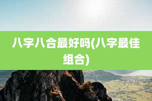 八字八合最好吗(八字最佳组合)