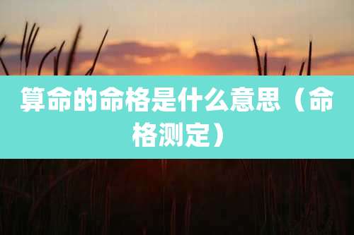 算命的命格是什么意思（命格测定）