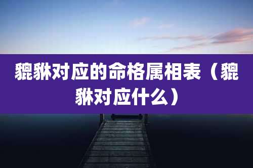 貔貅对应的命格属相表（貔貅对应什么）
