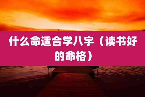 什么命适合学八字(读书好的命格)