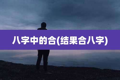 八字中的合(结果合八字)