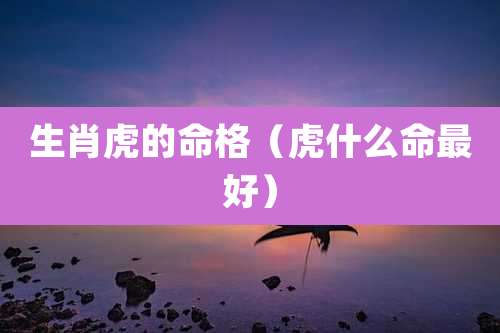 生肖虎的命格(虎什么命最好)