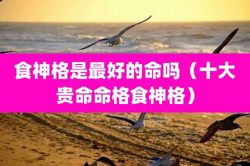 食神格是最好的命吗(十大贵命命格食神格)