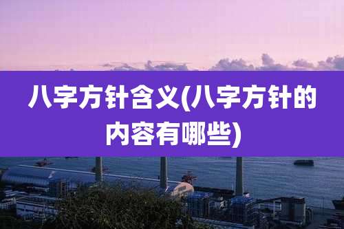 八字方针含义(八字方针的内容有哪些)