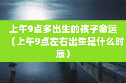 上午9点多出生的孩子命运(上午9点左右出生是什么时辰)