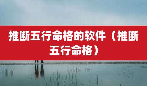推断五行命格的软件(推断五行命格)