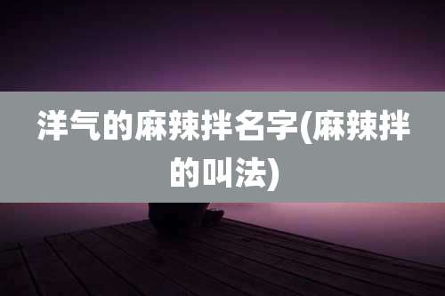 洋气的麻辣拌名字(麻辣拌的叫法)