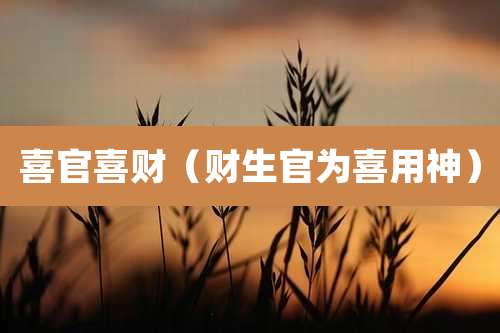 喜官喜财（财生官为喜用神）