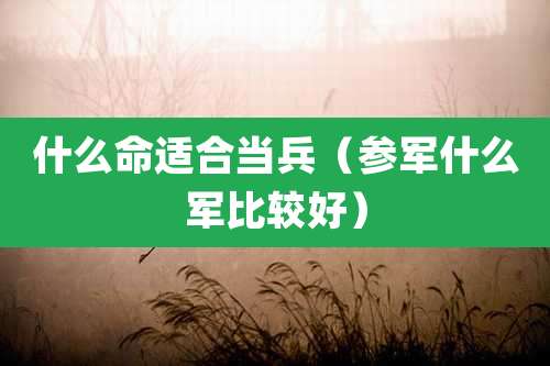 什么命适合当兵(参军什么军比较好)