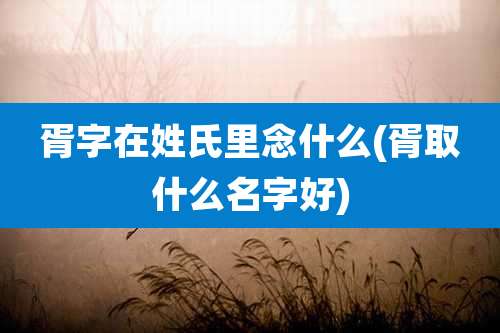 胥字在姓氏里念什么(胥取什么名字好)
