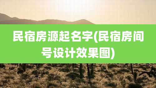 民宿房源起名字(民宿房间号设计效果图)