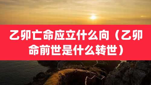 乙卯亡命应立什么向(乙卯命前世是什么转世)