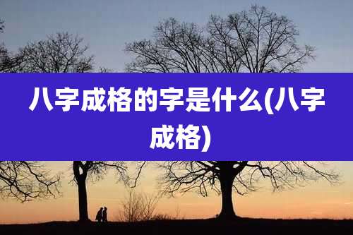 八字成格的字是什么(八字 成格)