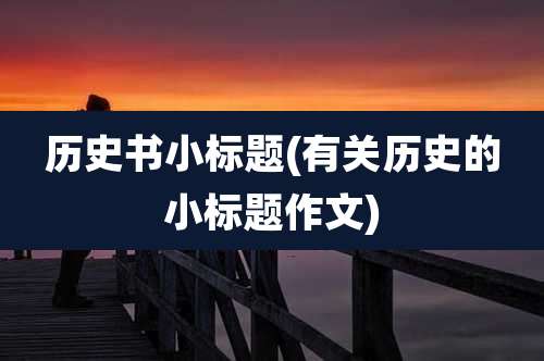 历史书小标题(有关历史的小标题作文)