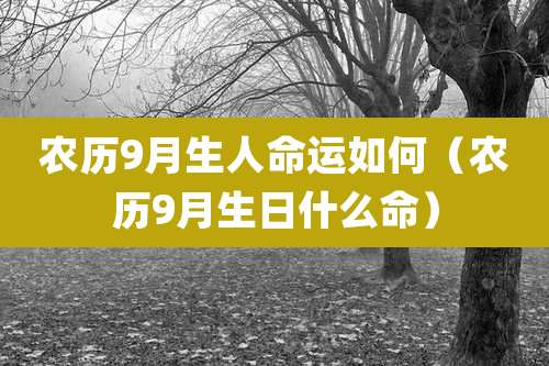 农历9月生人命运如何(农历9月生日什么命)