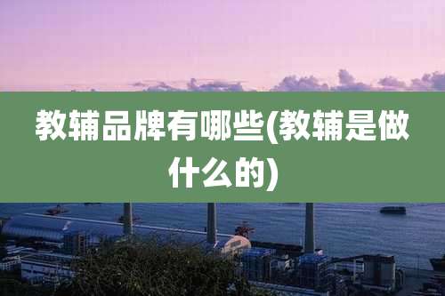 教辅品牌有哪些(教辅是做什么的)
