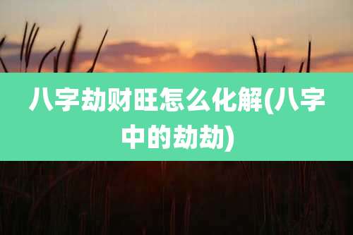 八字劫财旺怎么化解(八字中的劫劫)