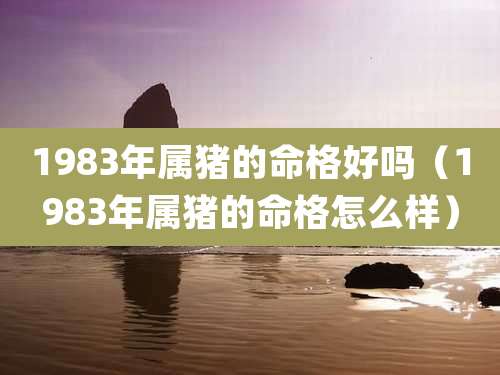 1983年属猪的命格好吗(1983年属猪的命格怎么样)
