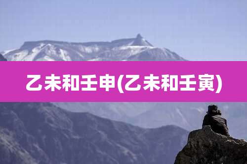 乙未和壬申(乙未和壬寅)