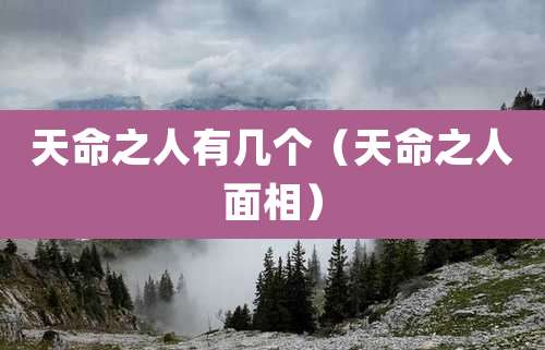 天命之人有几个（天命之人面相）