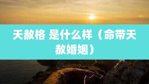 天赦格 是什么样(命带天赦婚姻)