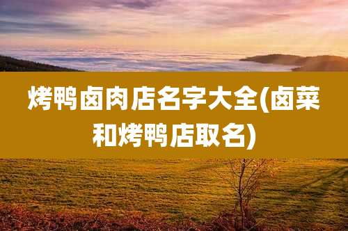 烤鸭卤肉店名字大全(卤菜和烤鸭店取名)