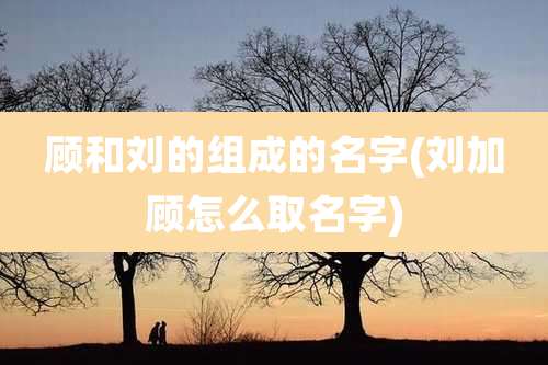 顾和刘的组成的名字(刘加顾怎么取名字)