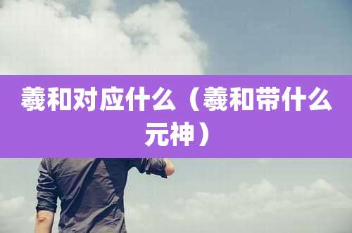 羲和对应什么（羲和带什么元神）