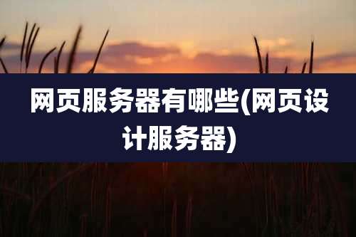 网页服务器有哪些(网页设计服务器)