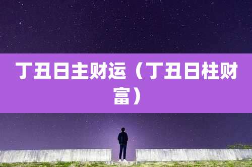 丁丑日主财运(丁丑日柱财富)